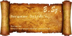Bergauer Szirén névjegykártya